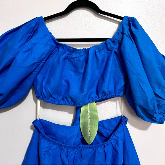 NWT Farm Rio Blue Midi Knot Dress SOLD OUT ONLINE MSRP$200 - Picture 16 of 16